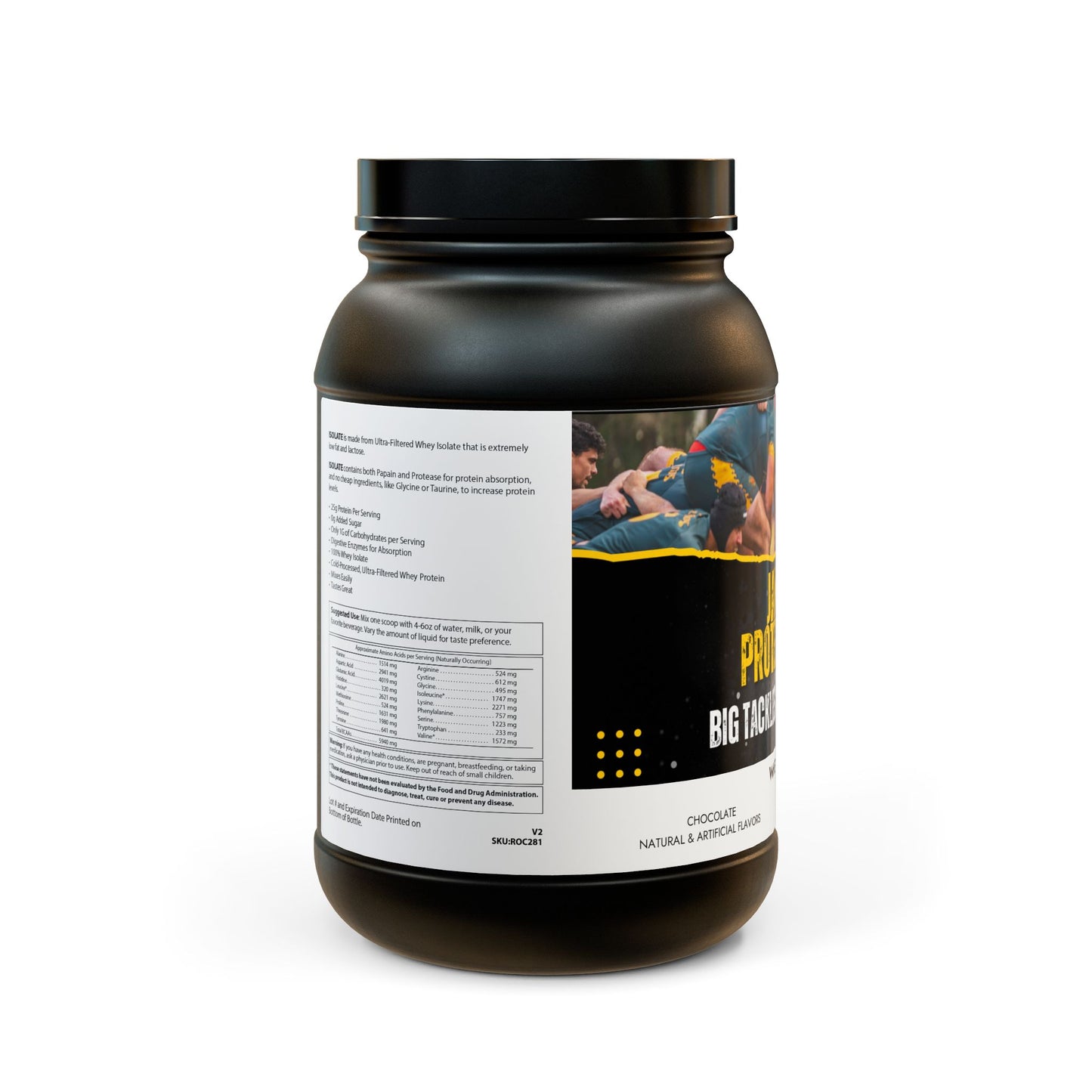 Jacksonville Rugby Whey Isolate Protein Supplement (907g, 2lb)